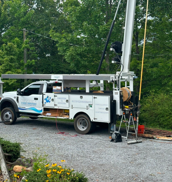 clark pump service truck on work